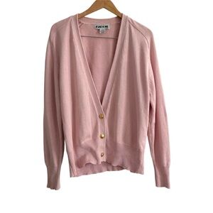 Vintage Cotton Light Pink and Gold Cardigan Sweater